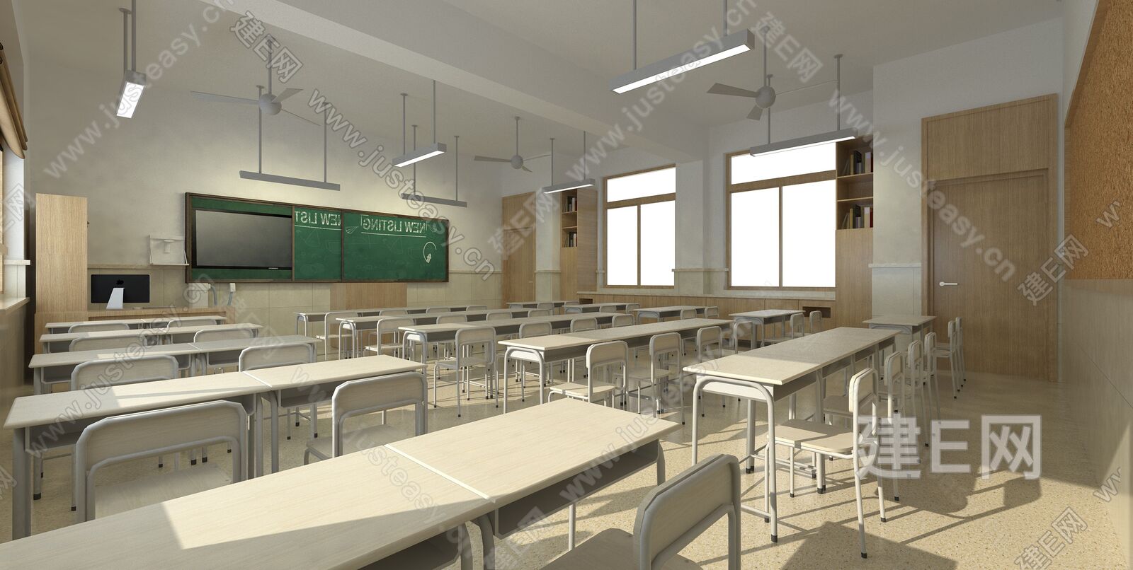 现代学校教室sketchup模型