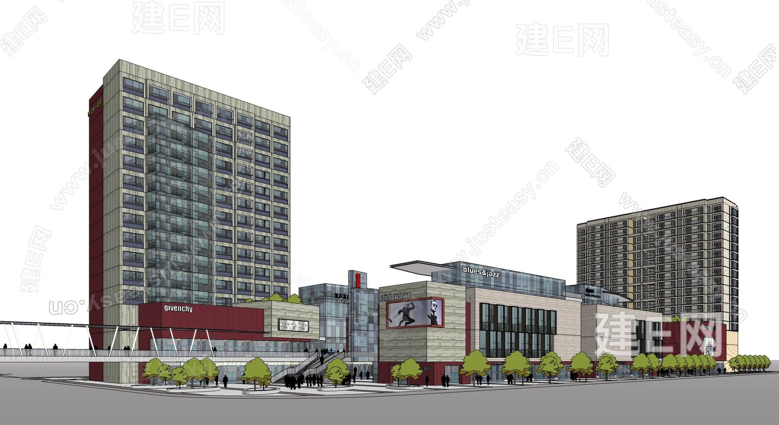 现代风格沿街商业建筑方案