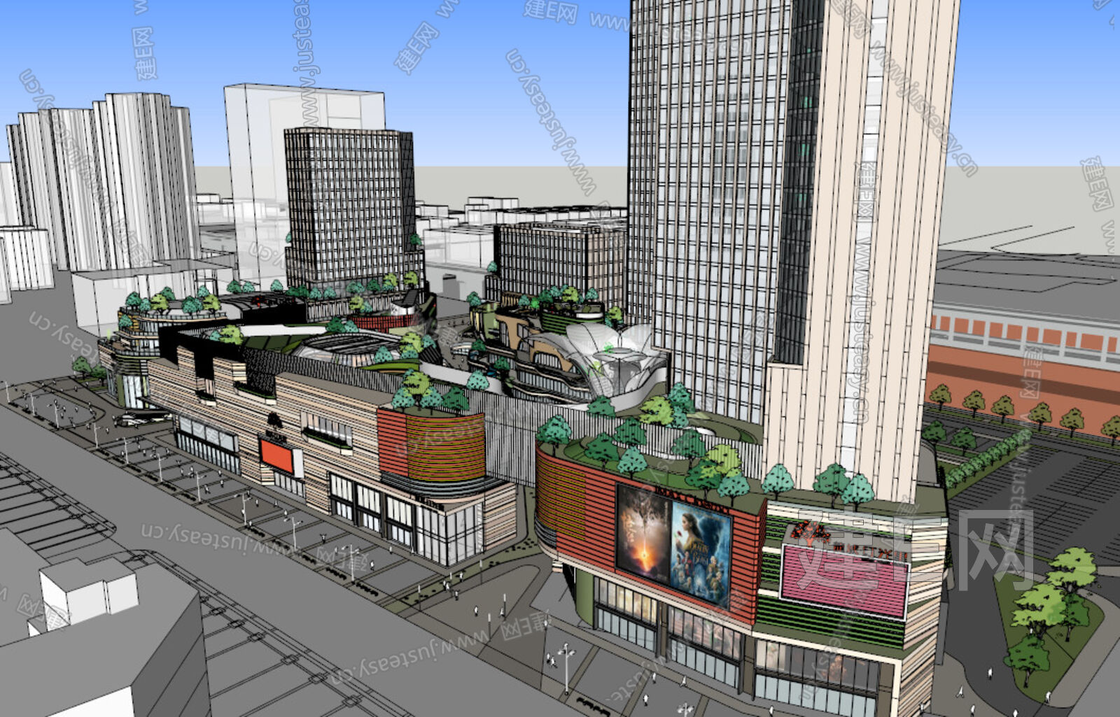 成都红光里龙城国际商业广场tchup模型