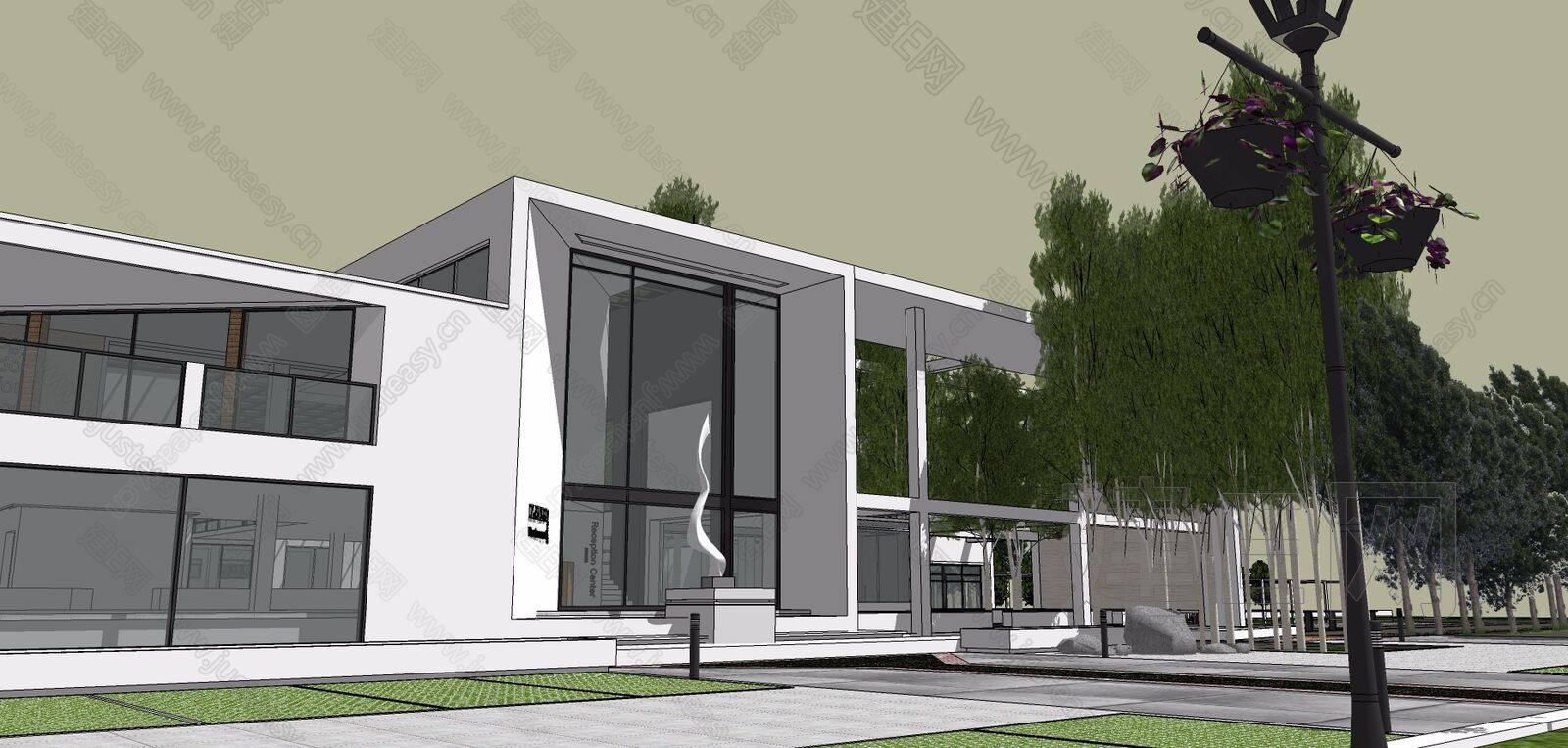 现代简约餐厅建筑方案sketchup模型