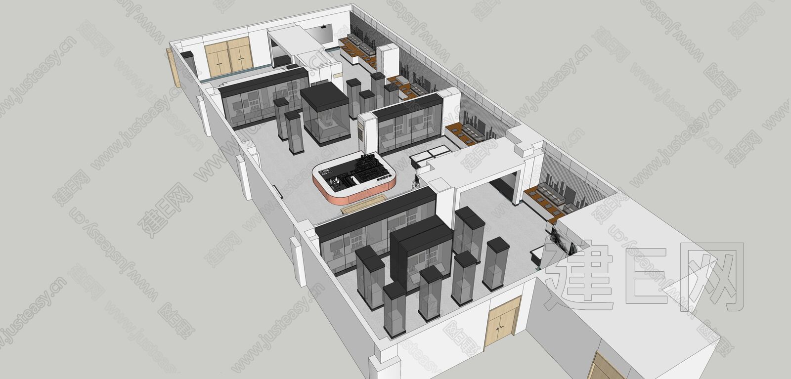 校史馆-sketchup模型_sketchup模型库_建e室内设计网!