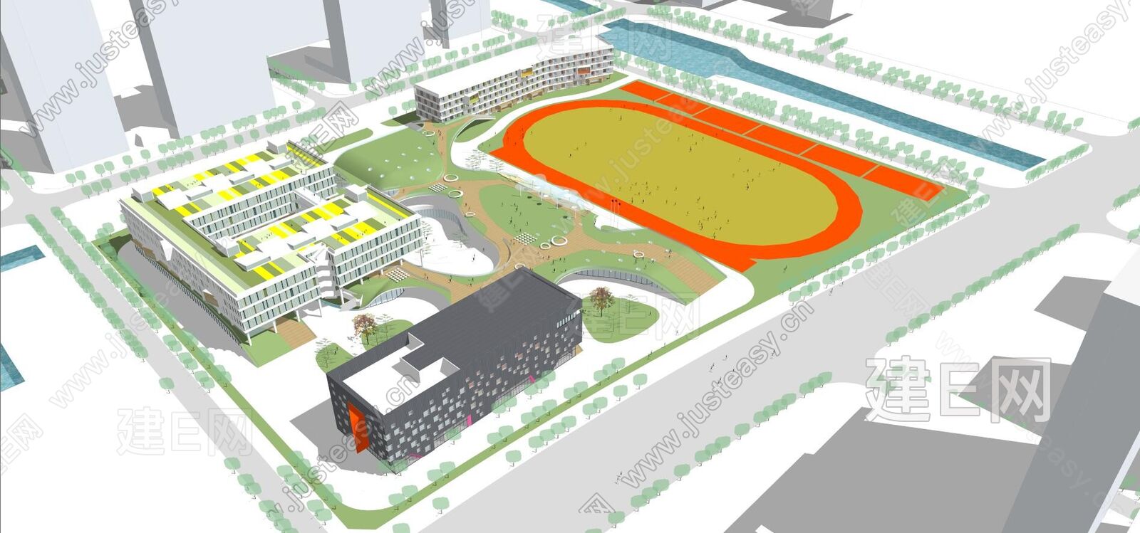 宁波效实中学东部新城校区[模型id:41816]