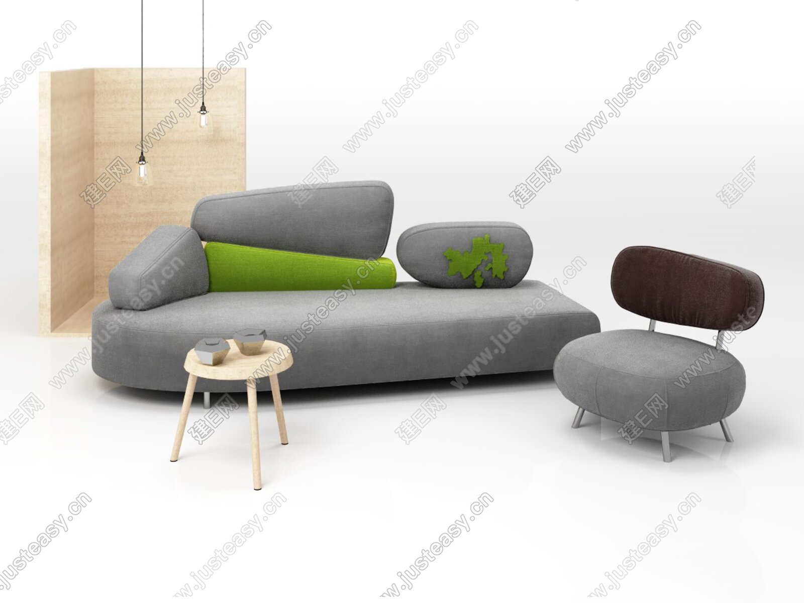 德国brühl 现代沙发休闲椅组合[模型id:366333]