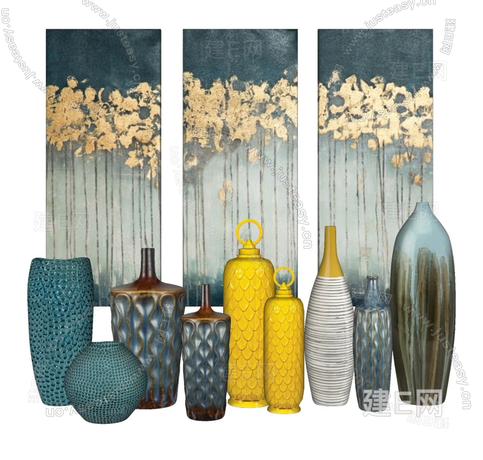 yihe---花瓶瓷器饰品组合[模型id:42319]