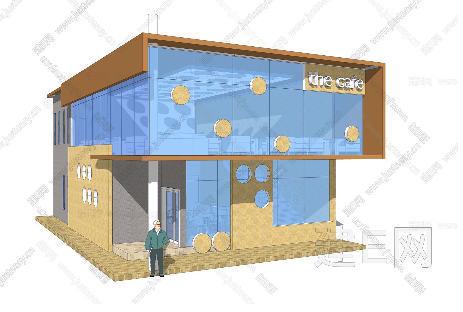 咖啡厅建筑外观sketchup模型