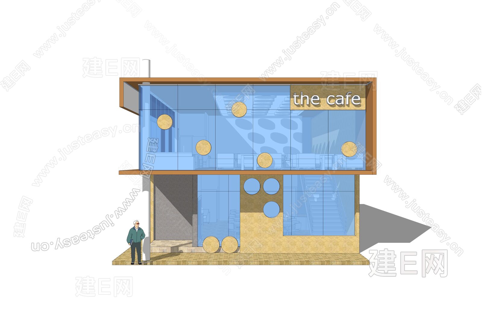 咖啡厅建筑外观sketchup模型