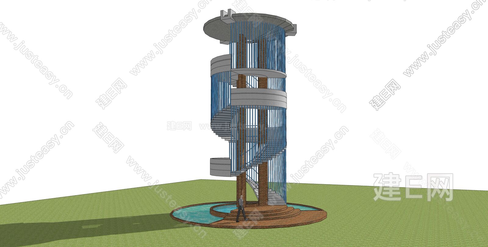 现代景观塔sketchup模型