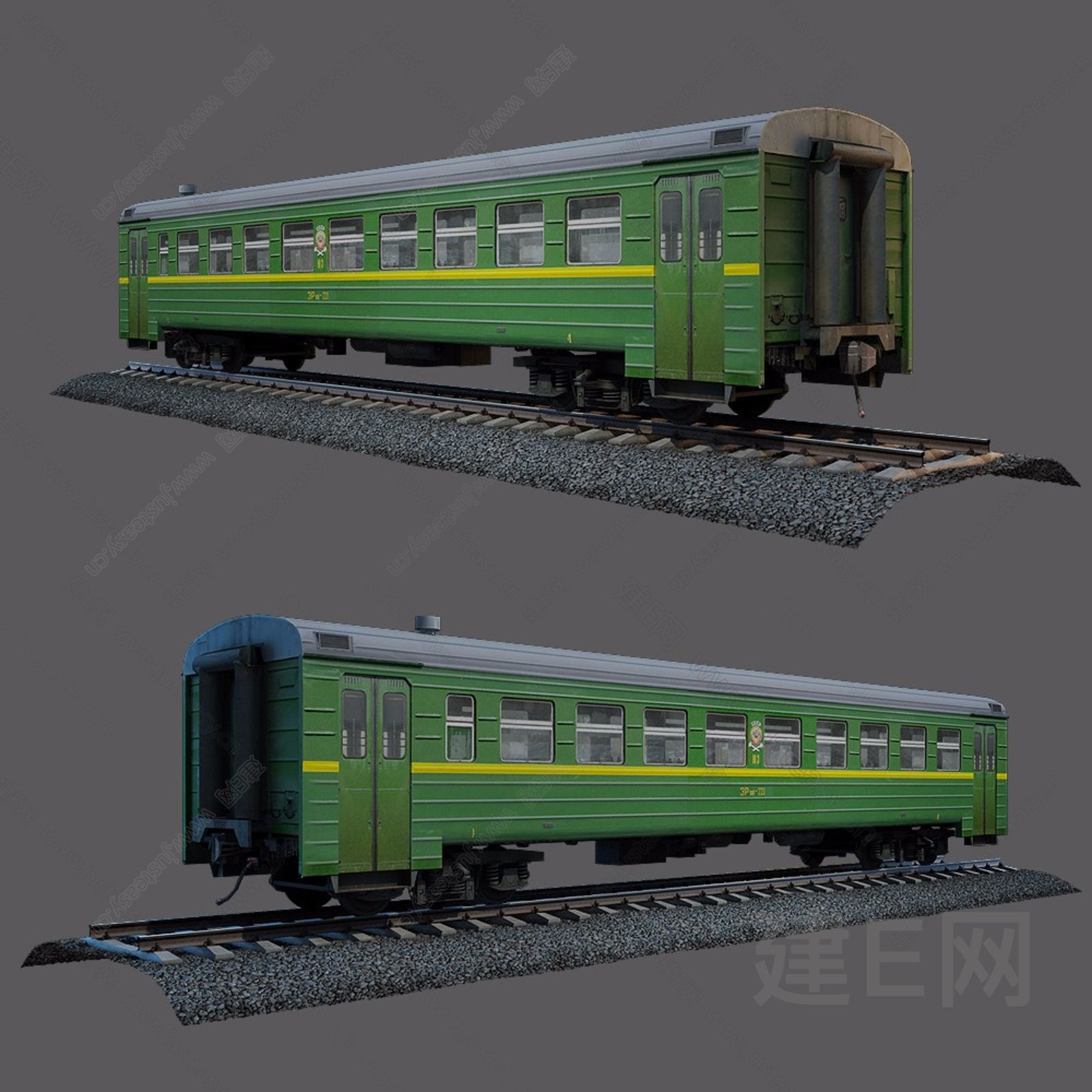 绿皮火车3d模型