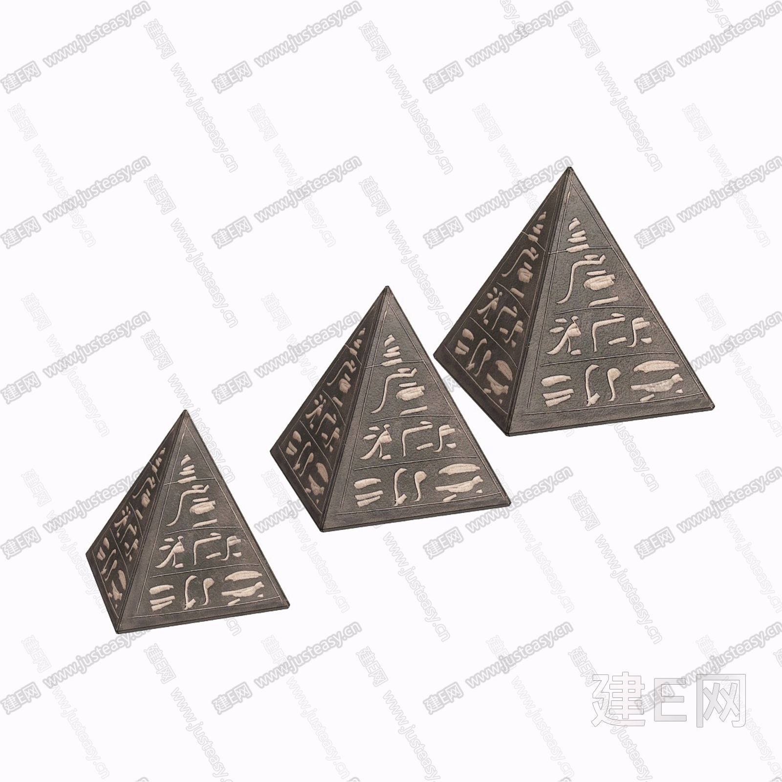 现代金字塔摆件3d模型