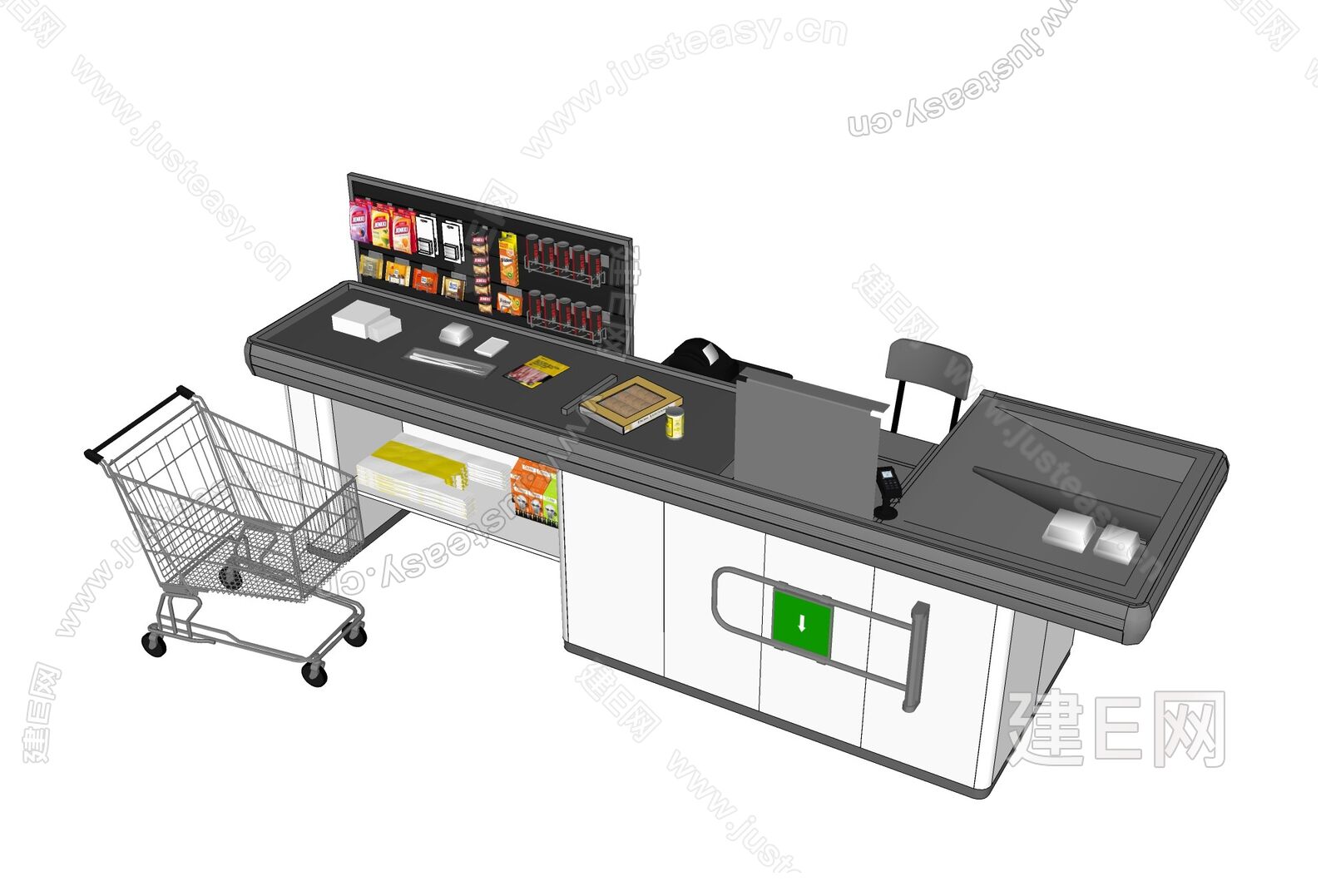 现代超市收银台sketchup模型