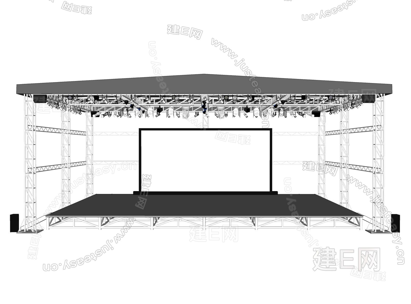 现代户外舞台sketchup模型