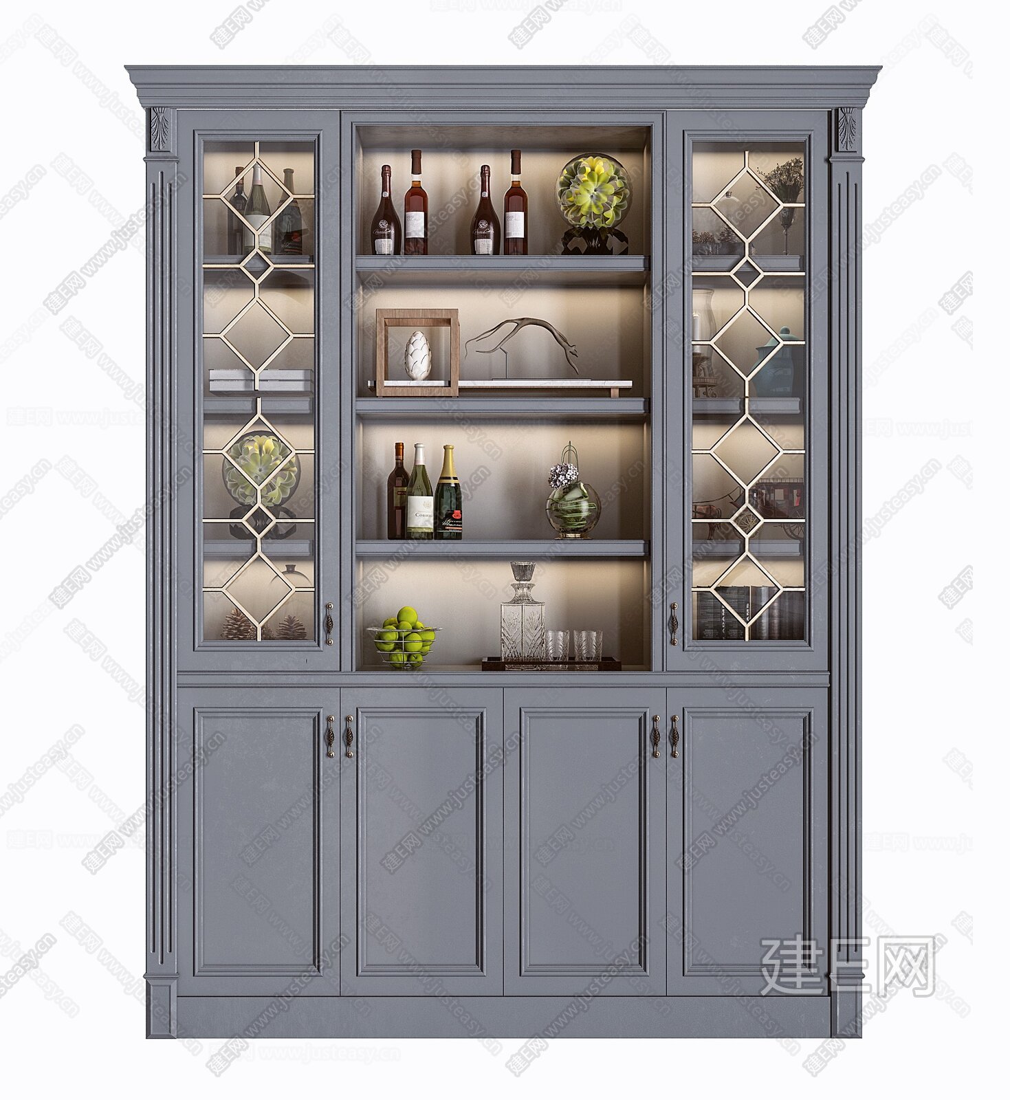 美式装饰酒柜3d模型