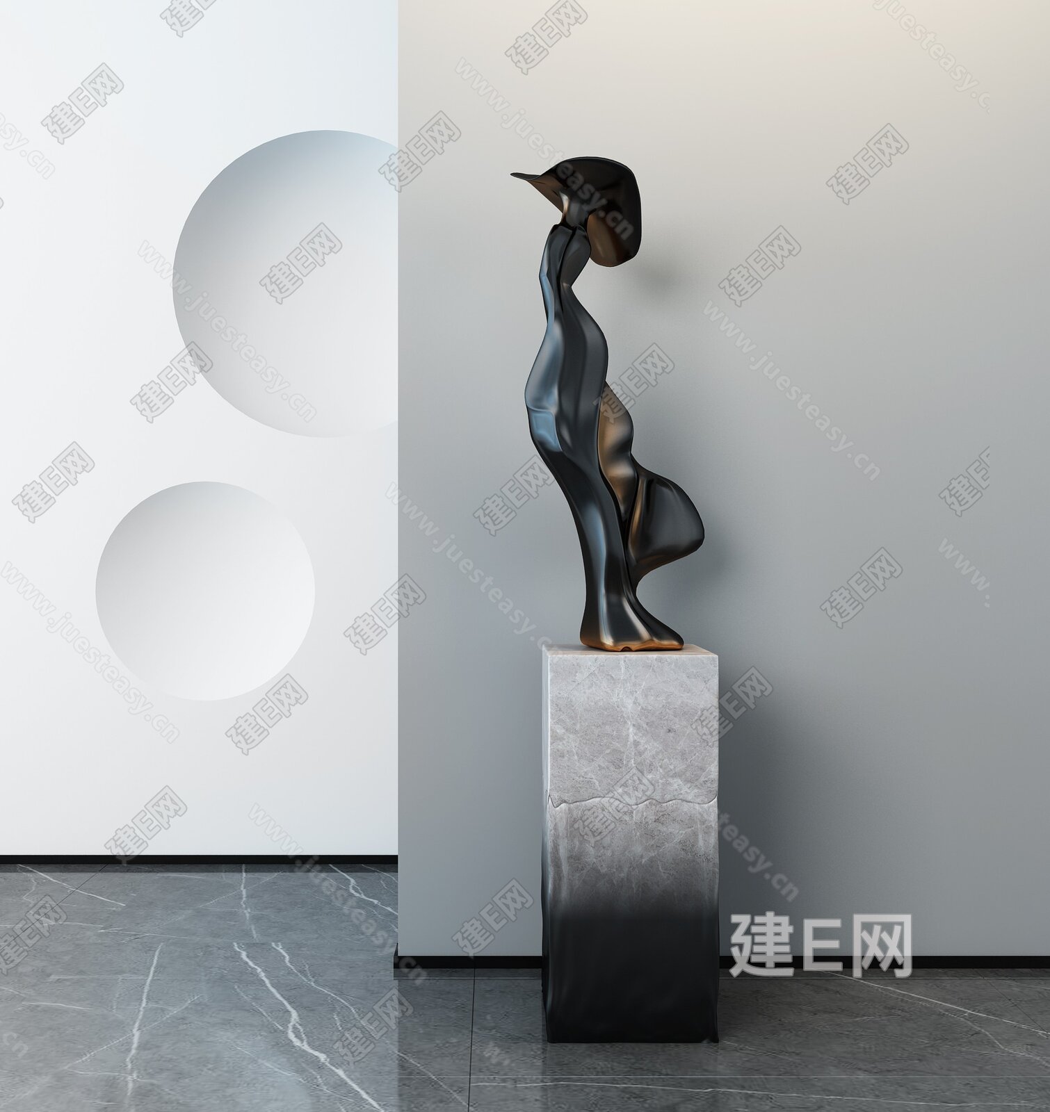 现代抽象雕塑3d模型