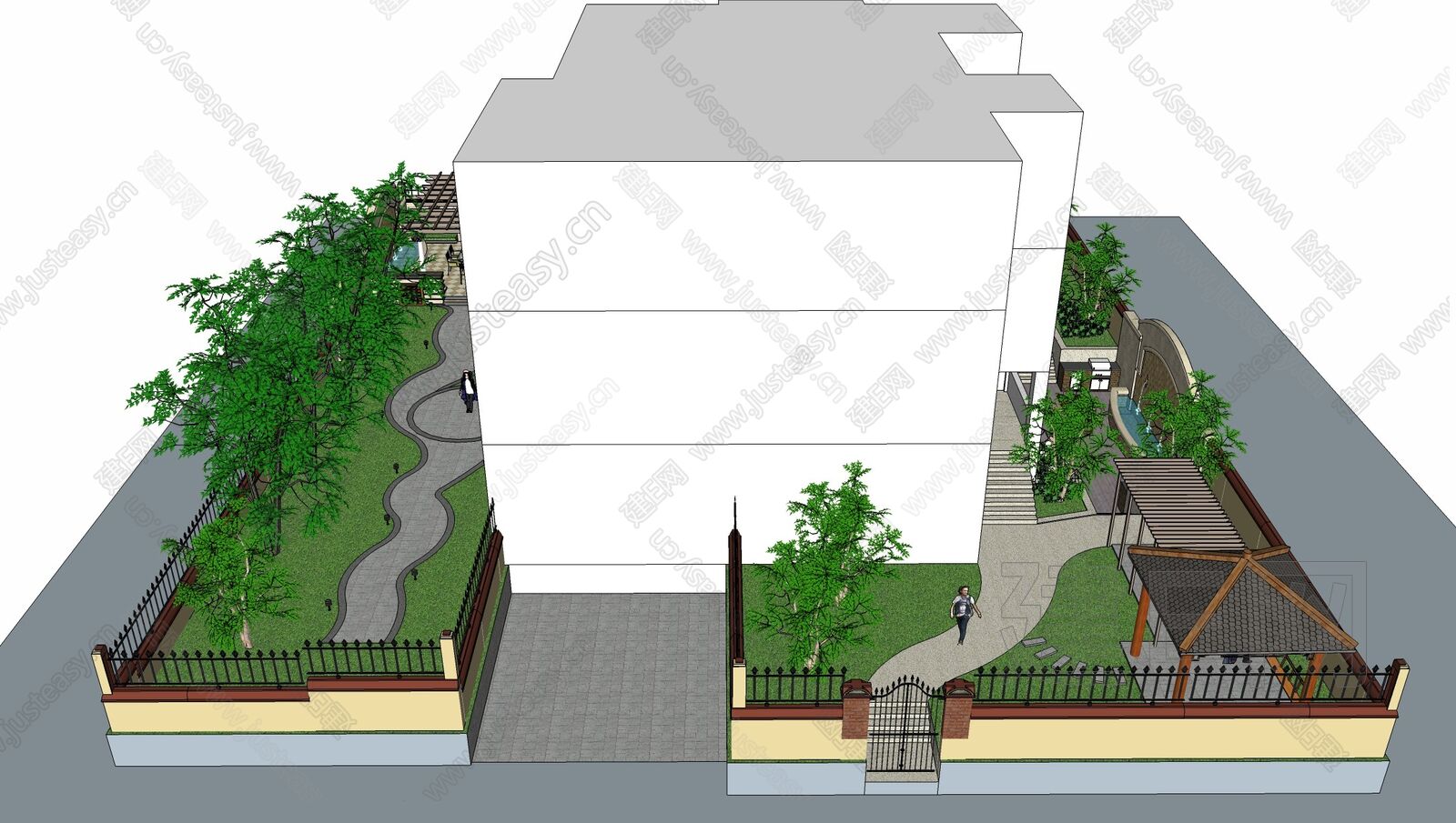 现代庭院景观设计sketchup模型