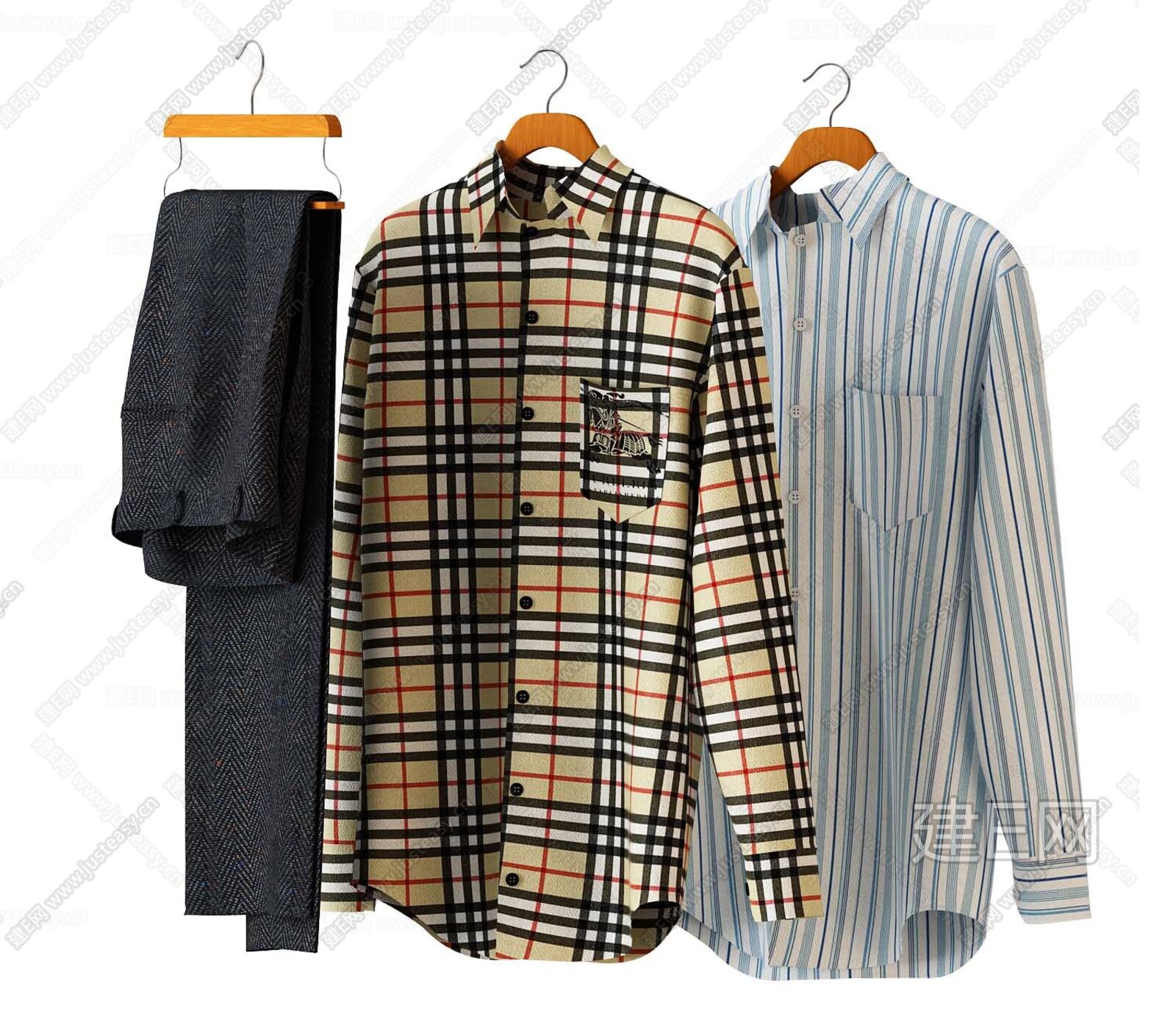现代服装组合3d模型