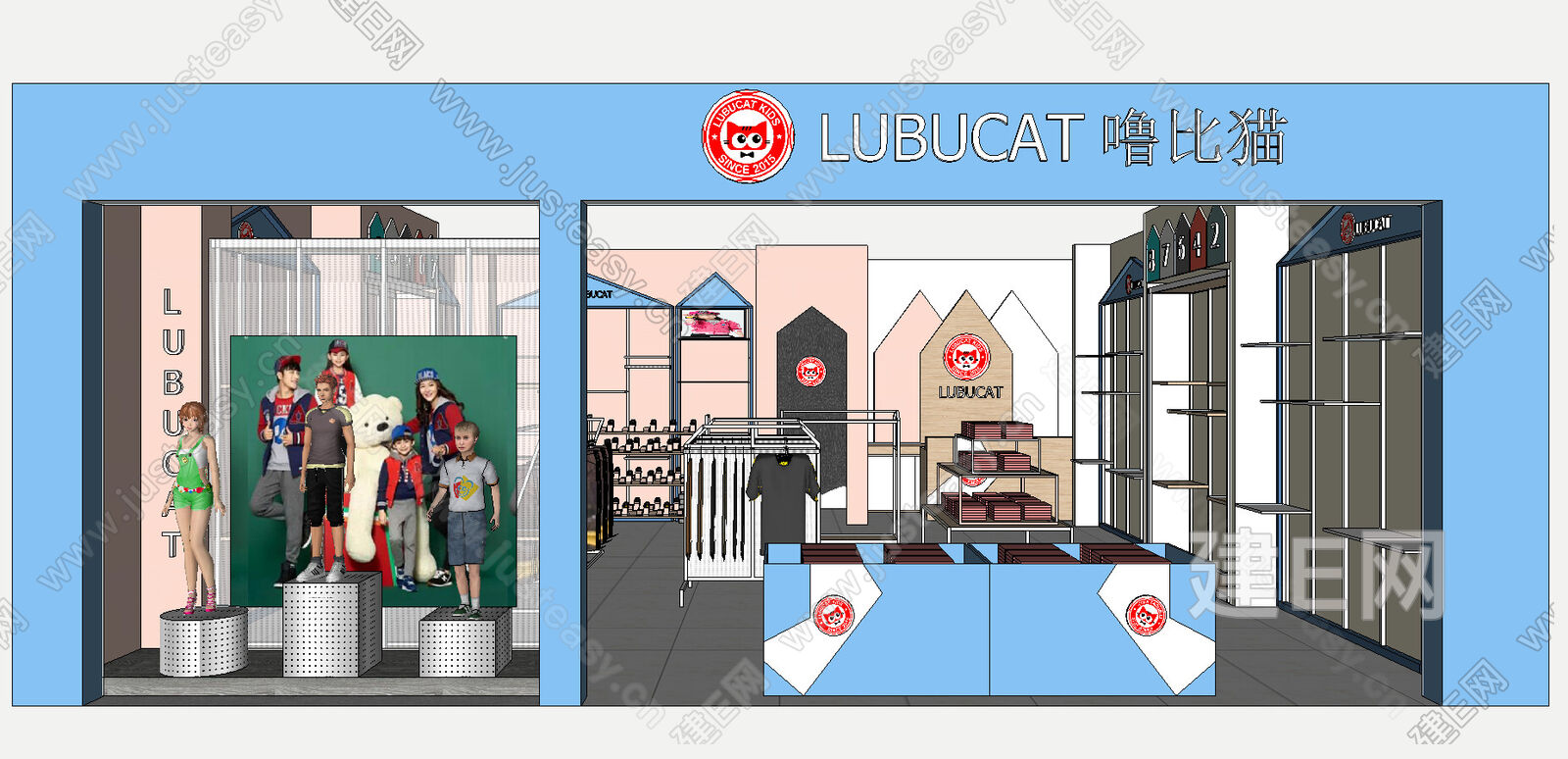 现代风格儿童服装店sketchup模型