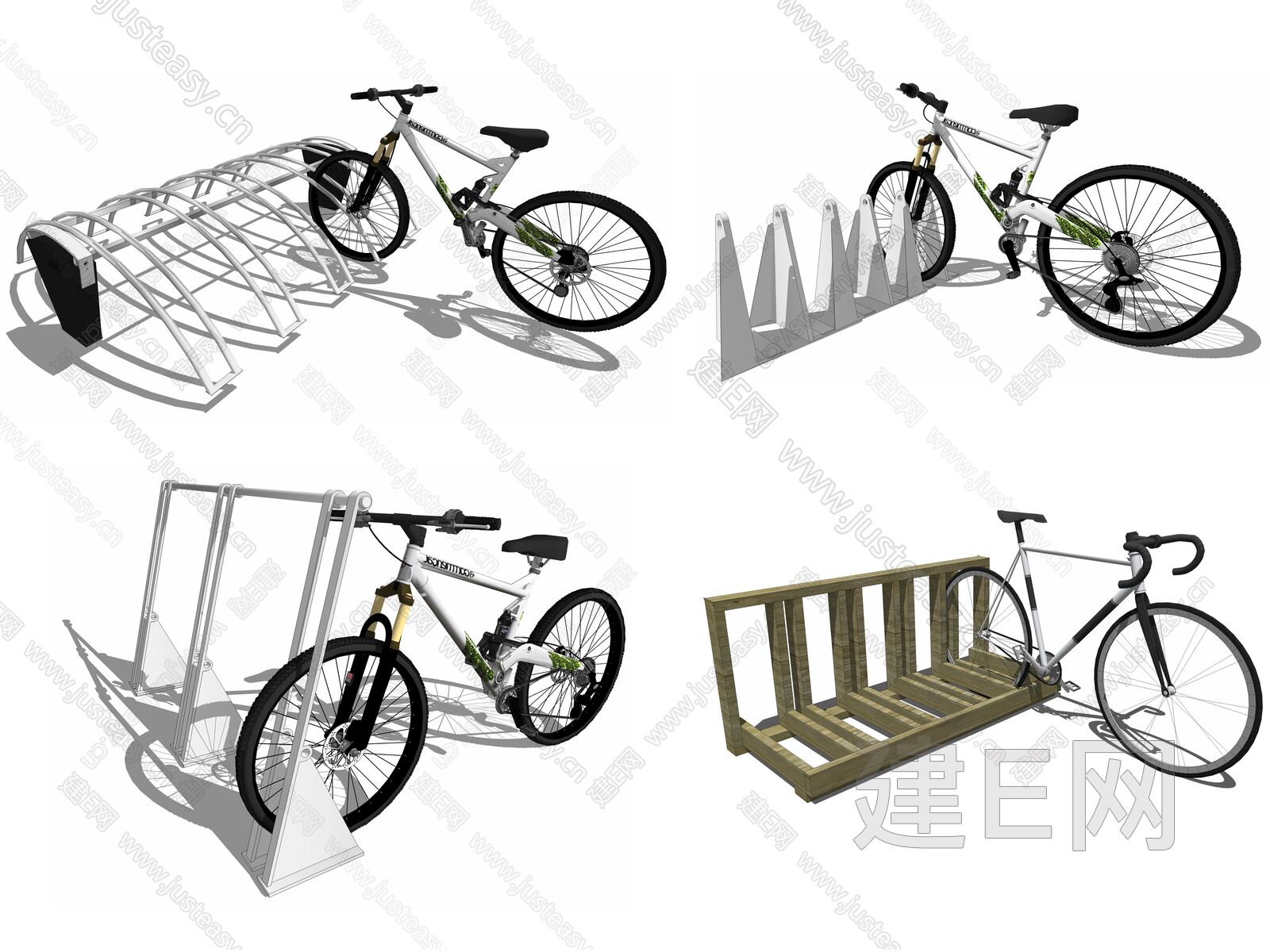 现代创意自行车停车架sketchup模型