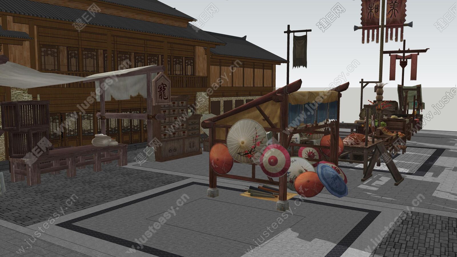 中式风格小吃摊