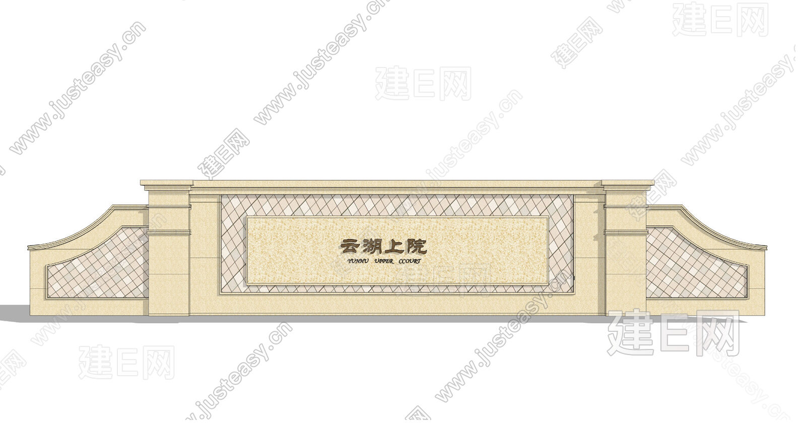 欧式风格景墙sketchup模型