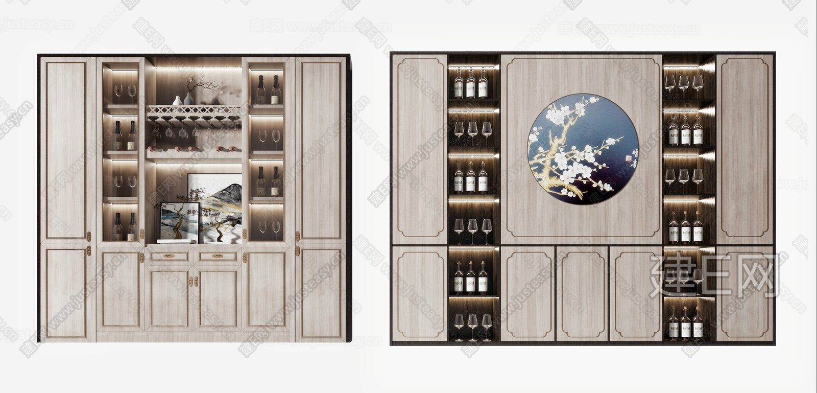 新中式酒柜 3d模型