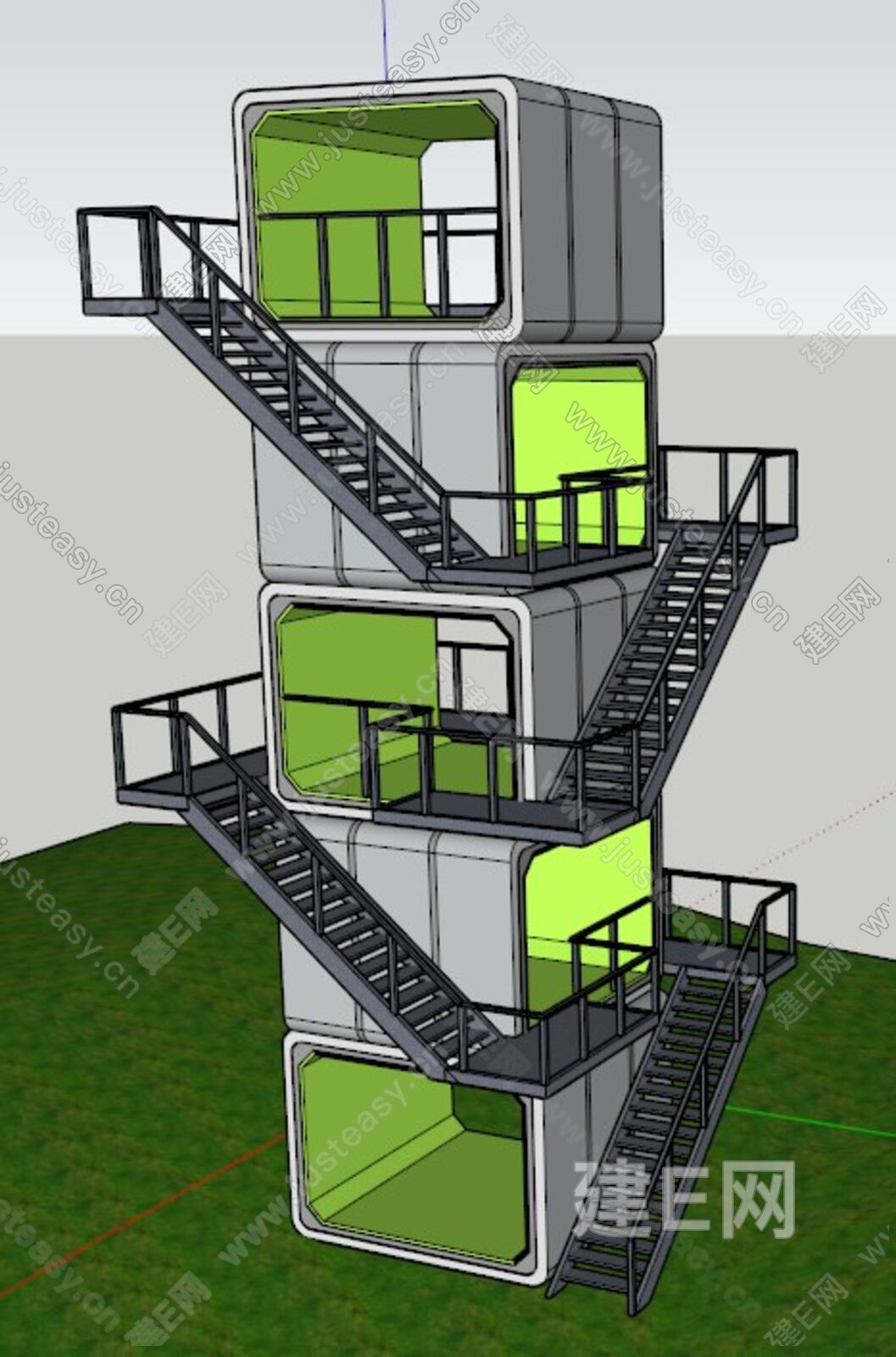 现代别墅建筑sketchup模型