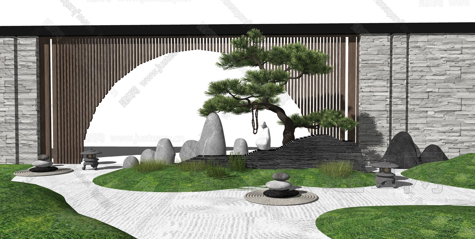 日式庭院景观sketchup模型
