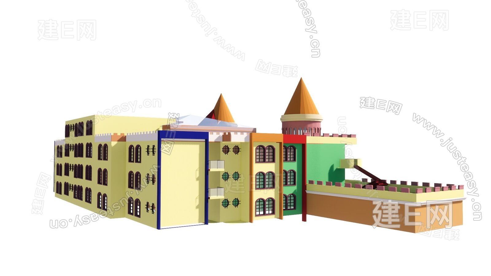 欧式幼儿园教学楼sketchup模型