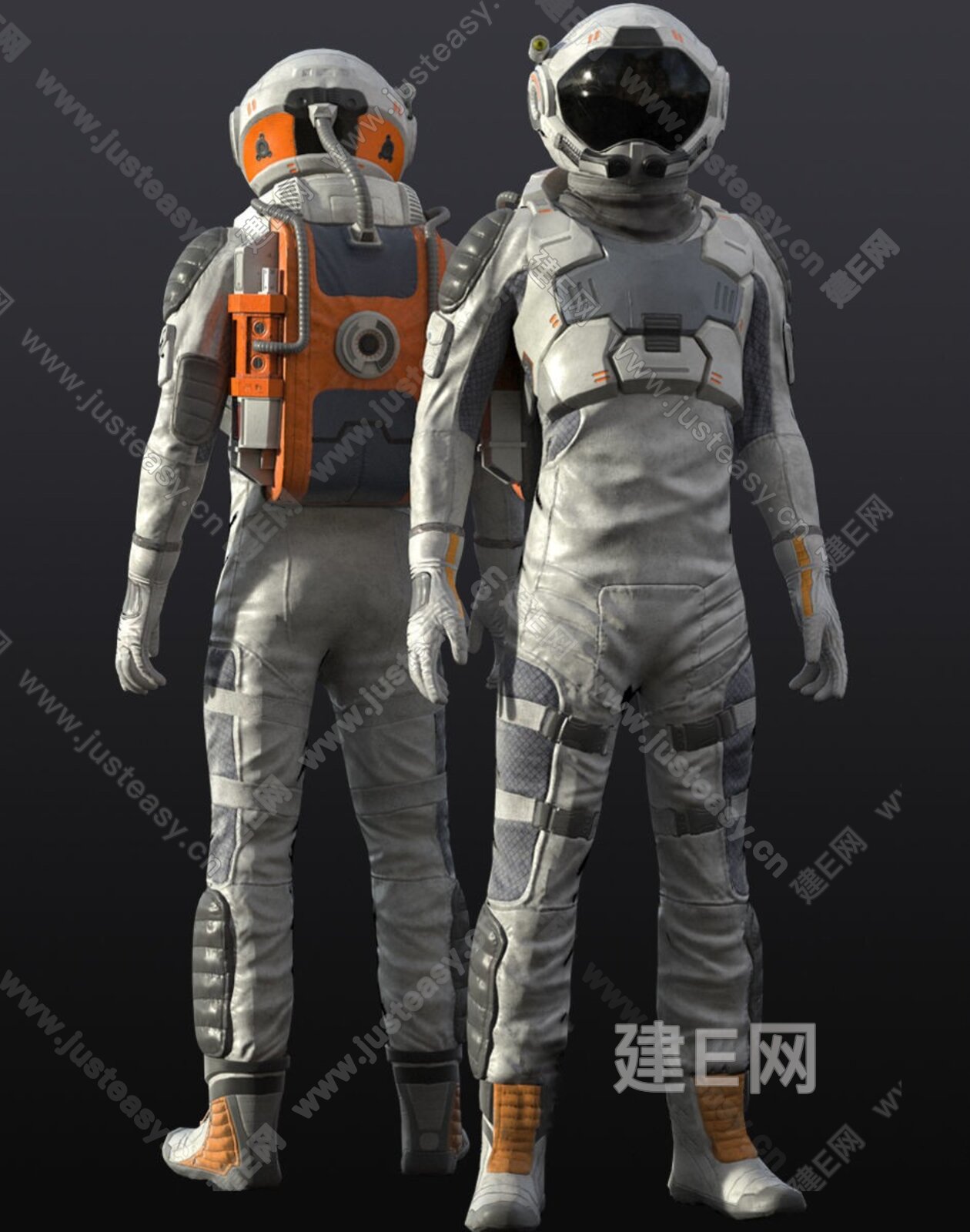 现代宇航员宇航服太空服模型3d模型下载