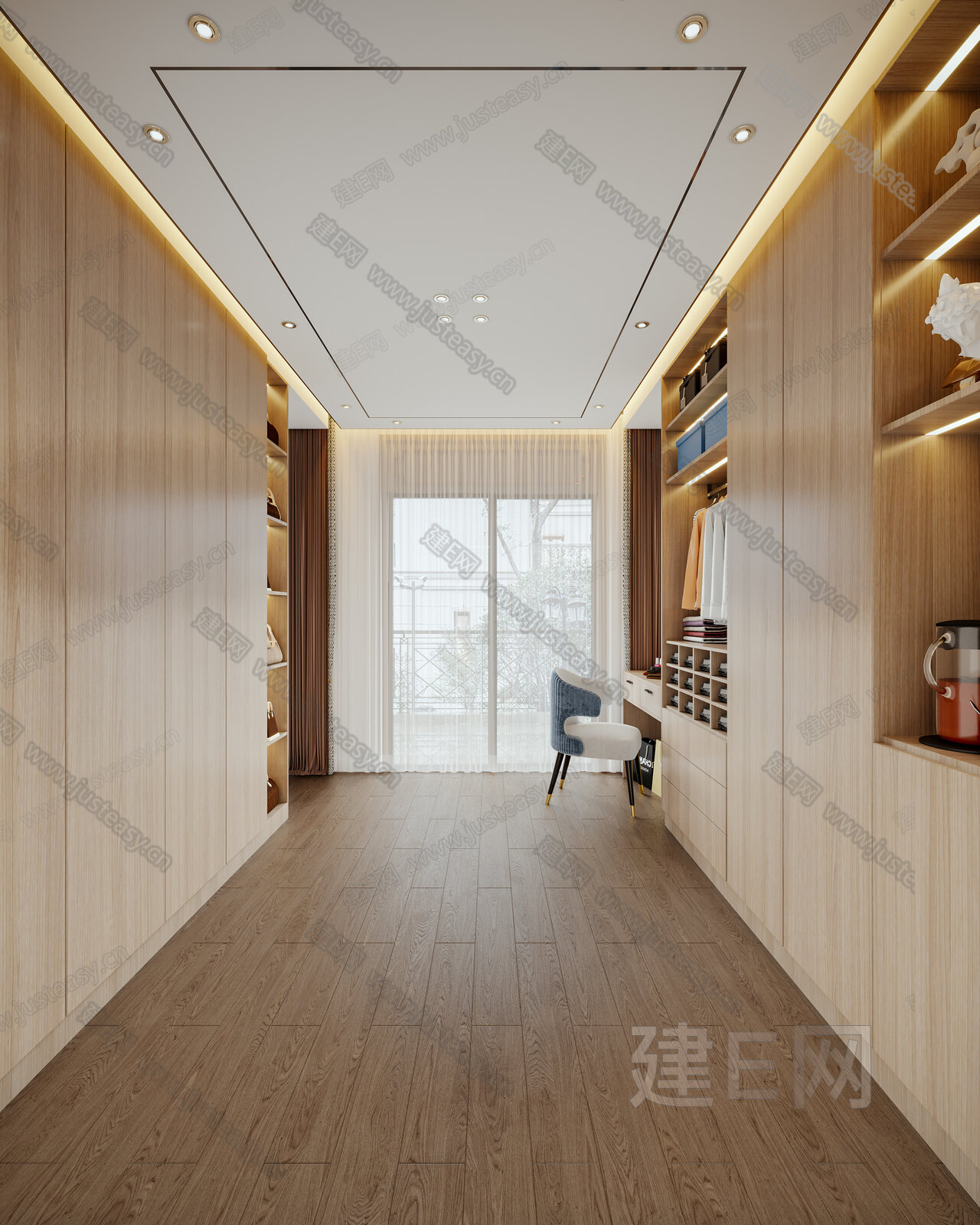 新中式衣帽间3d模型下载