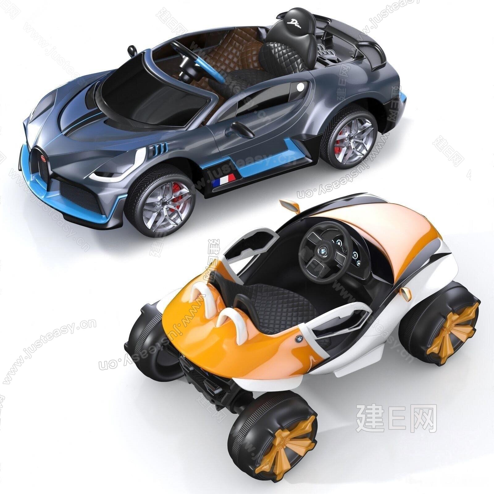 现代儿童玩具赛车3d模型下载
