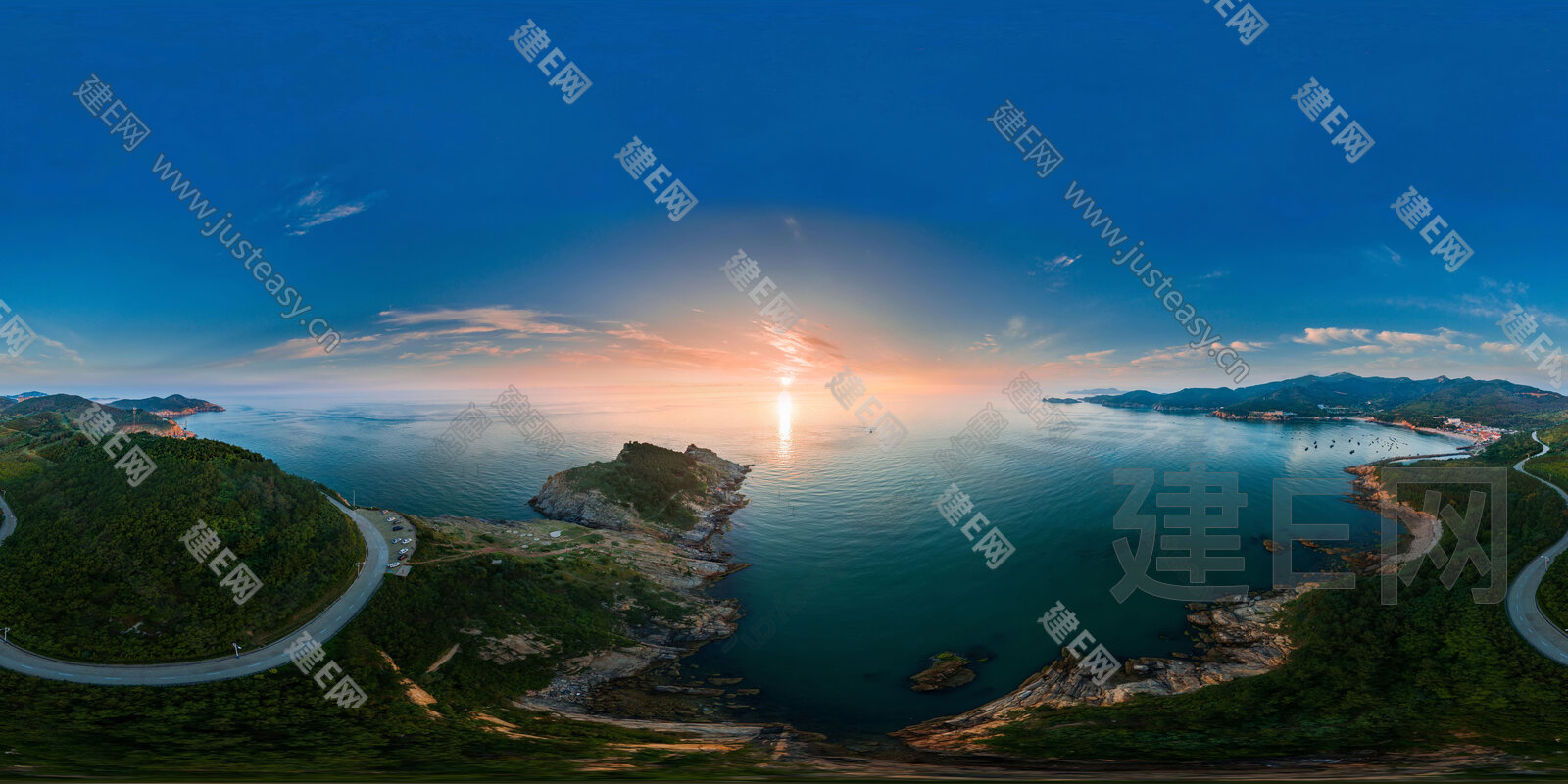 hdr滨海日落美景3d贴图下载 ID 109530518 建e贴图