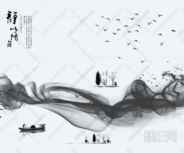 新中式禅意画【贴图id:116742】