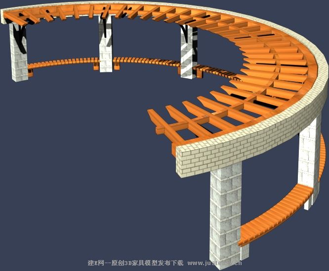 走廊花架模型0373d模型下载[<em>id</em>:5495]_建E模型