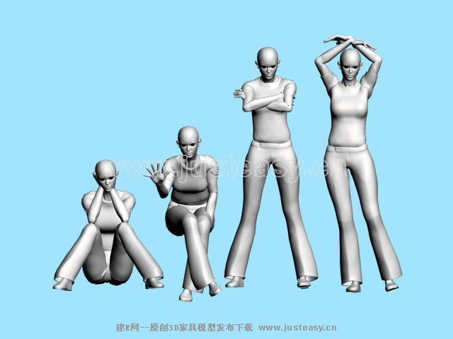 <em>女模特模型3d模型下载</em>[id:7449]_建E模型网_建