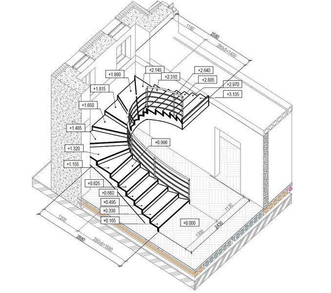 楼梯三层平面图图片