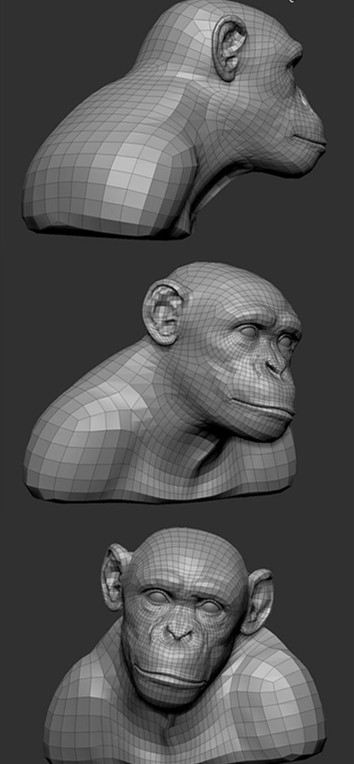 大型如果有问题可以在zbrush调整,模型的布线最好是依靠角色的肌肉