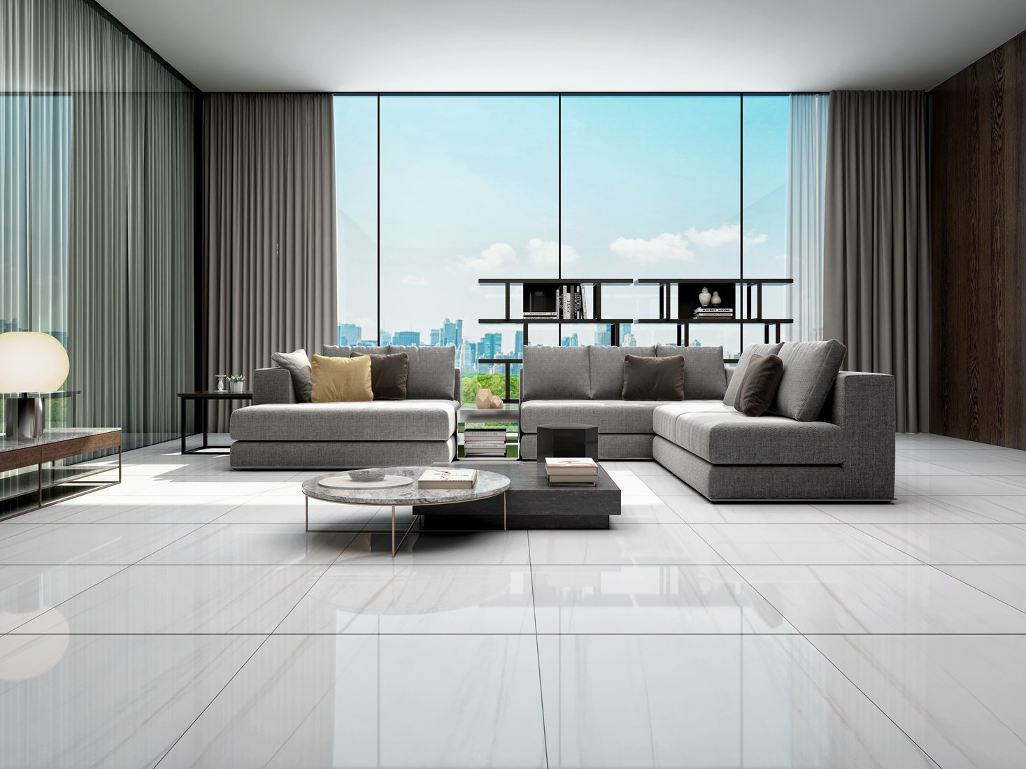 鹰牌陶瓷鱼肚白全抛釉地砖800800