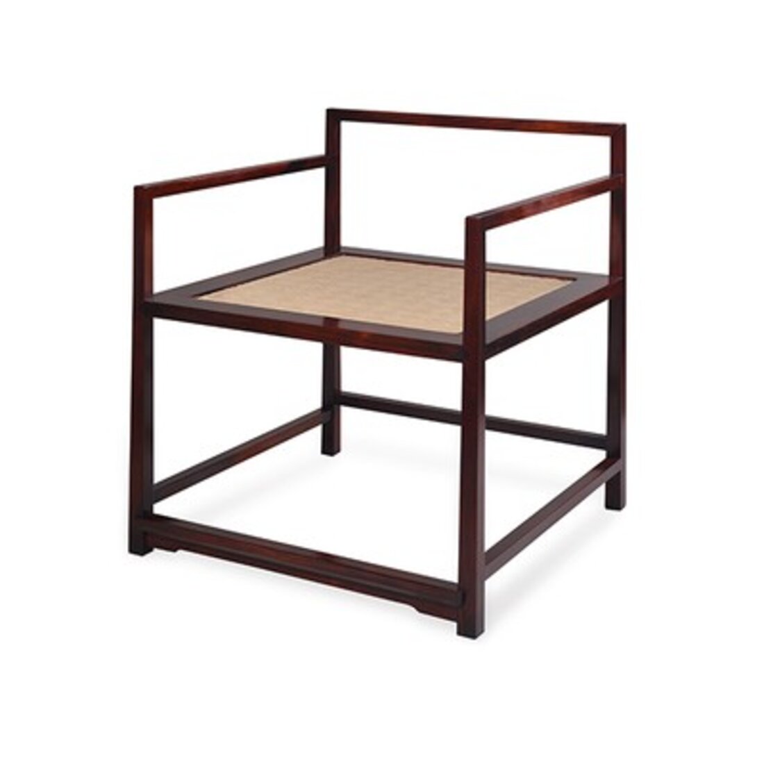 两木枯禅红酸枝藤面方角禅椅