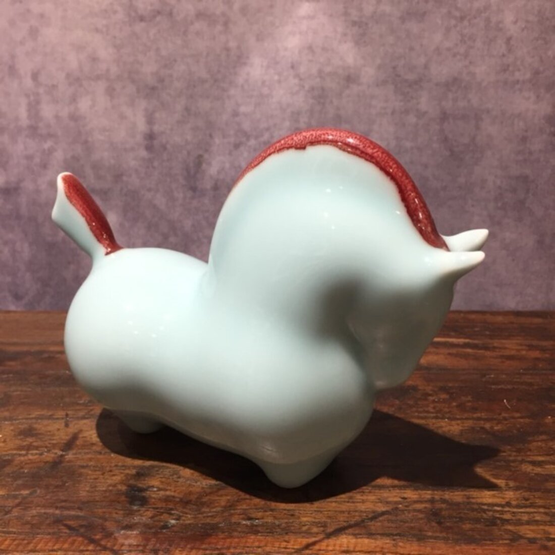 陶亦淘马上红陶瓷小肥马福马马到成功摆件