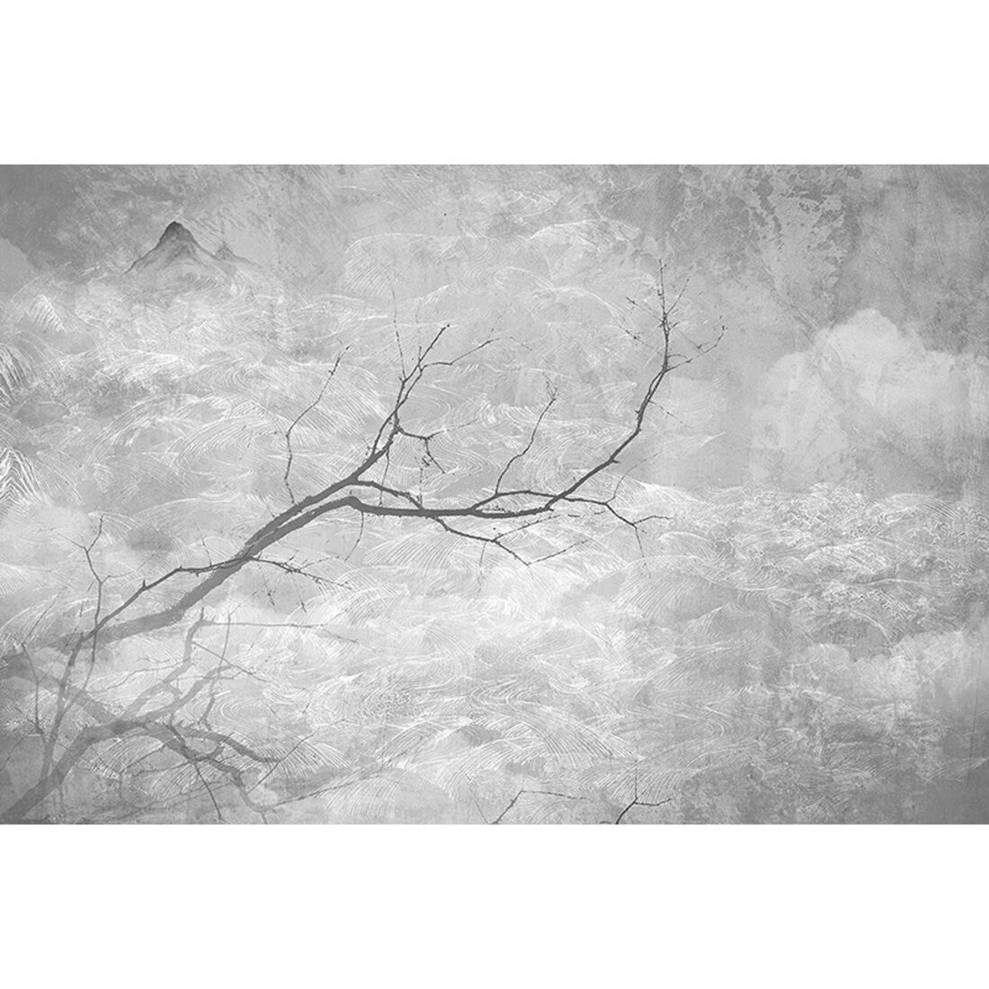 墙酷 现代新中式山水大气灰色壁画