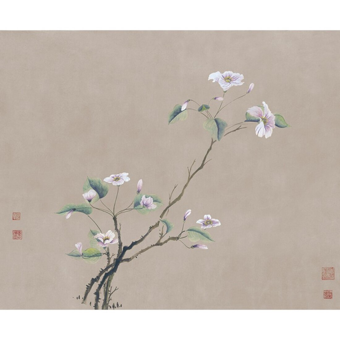 墙酷新中式花卉意境客厅卧室壁画