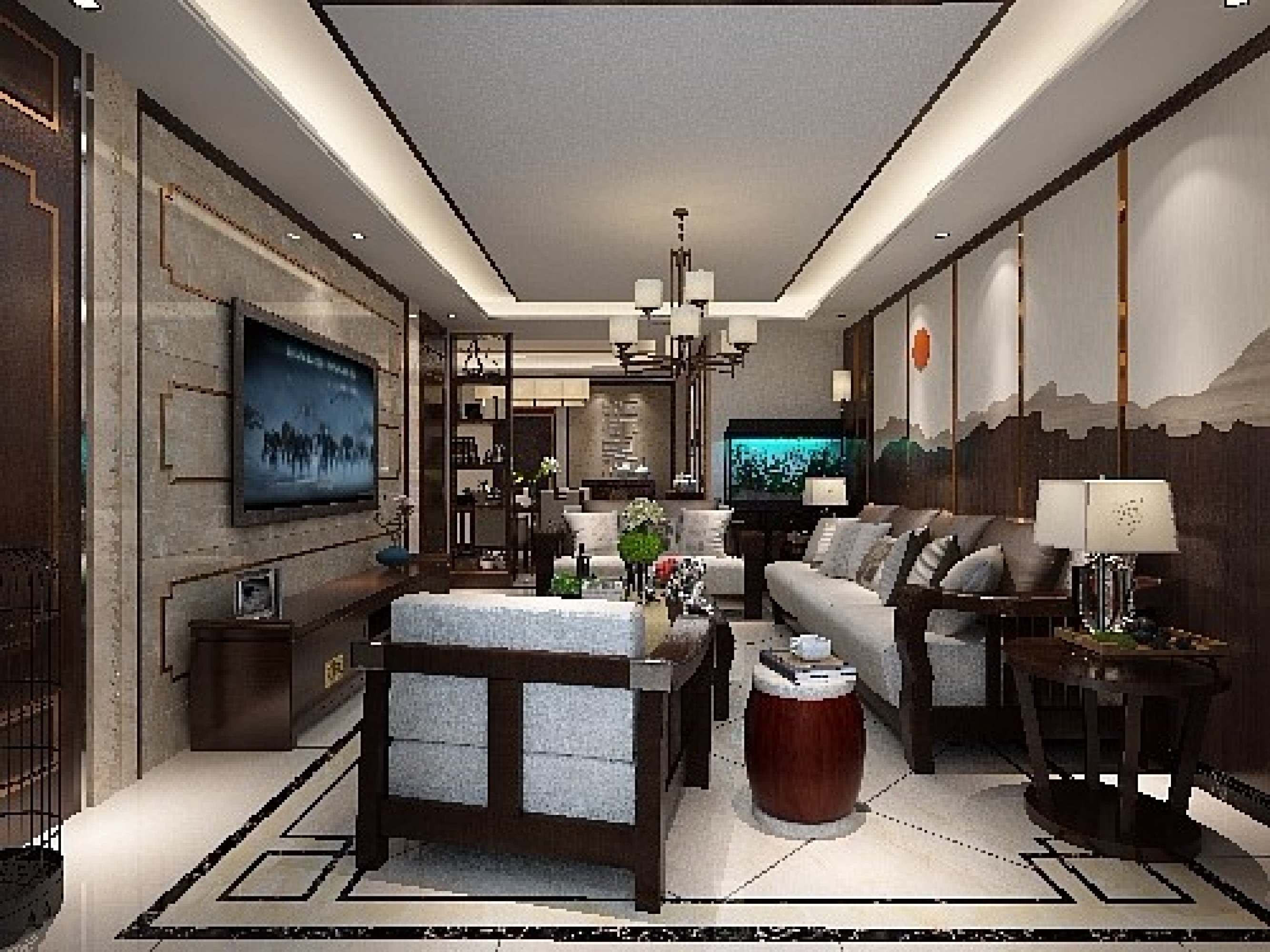 新中式[ID: 105333027]_建e效果图