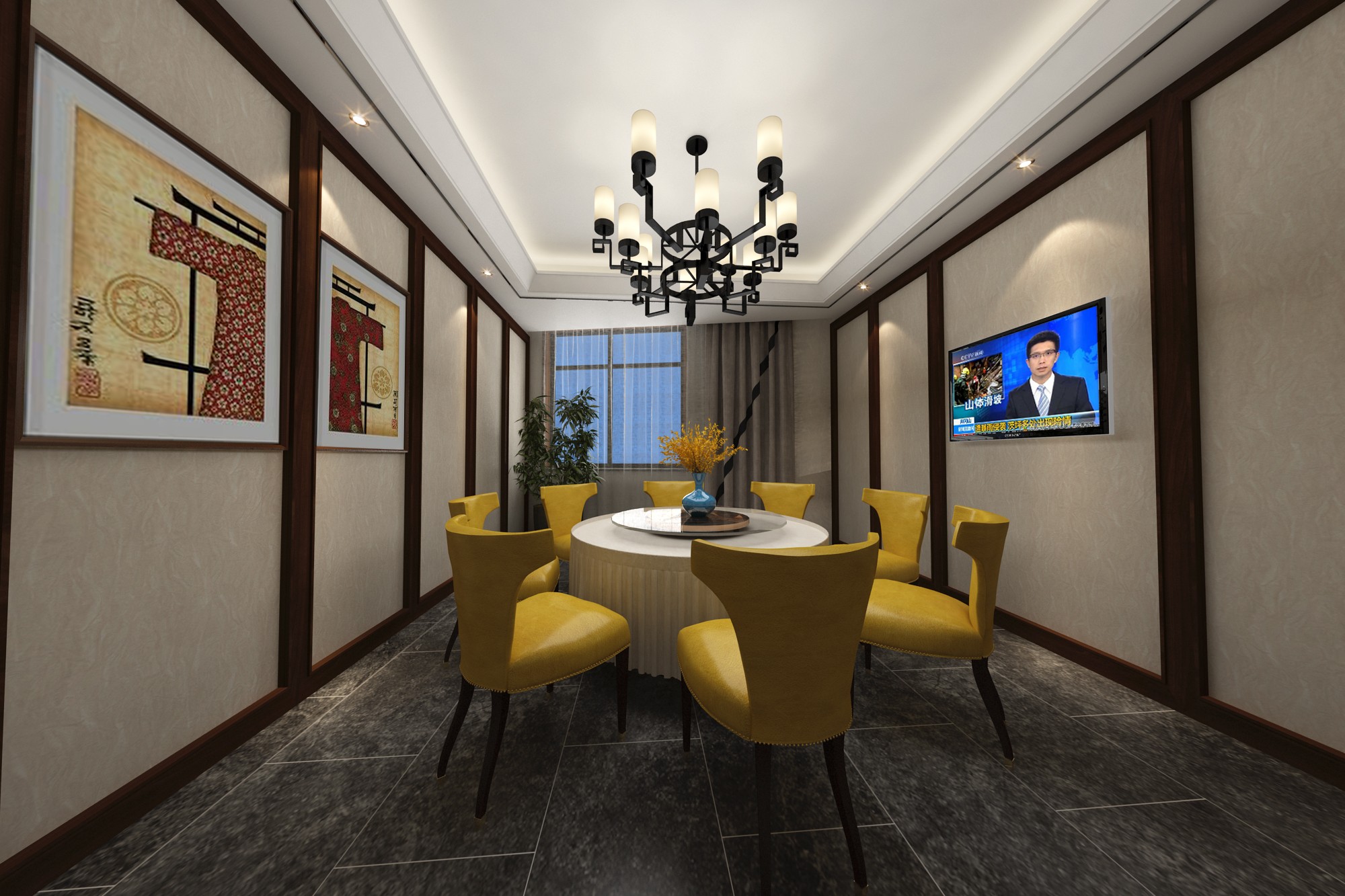 一套新中式风格餐饮空间 - 效果图交流区-建e室内设计网