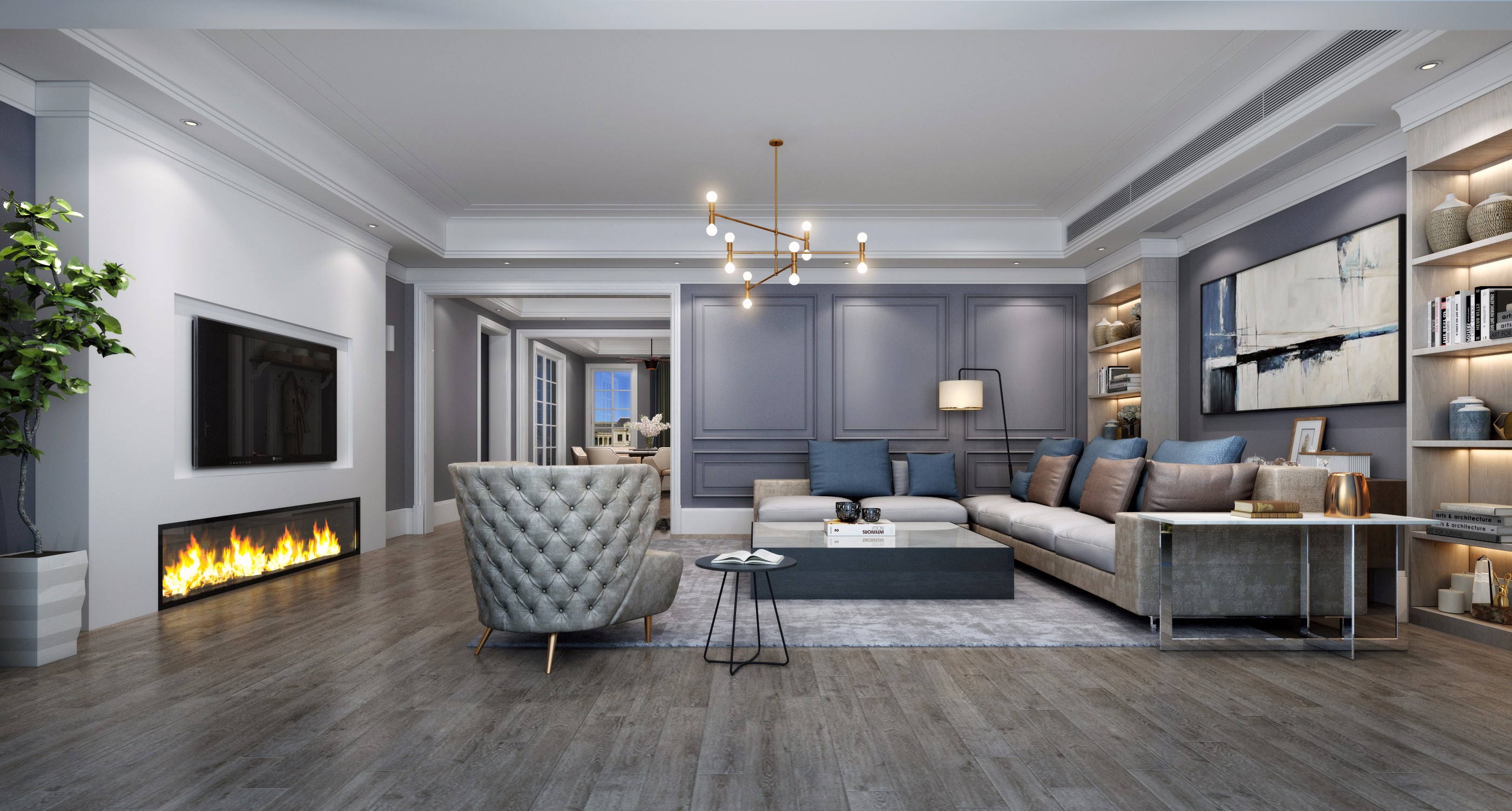 现代客厅 - 效果图交流区-建e室内设计网