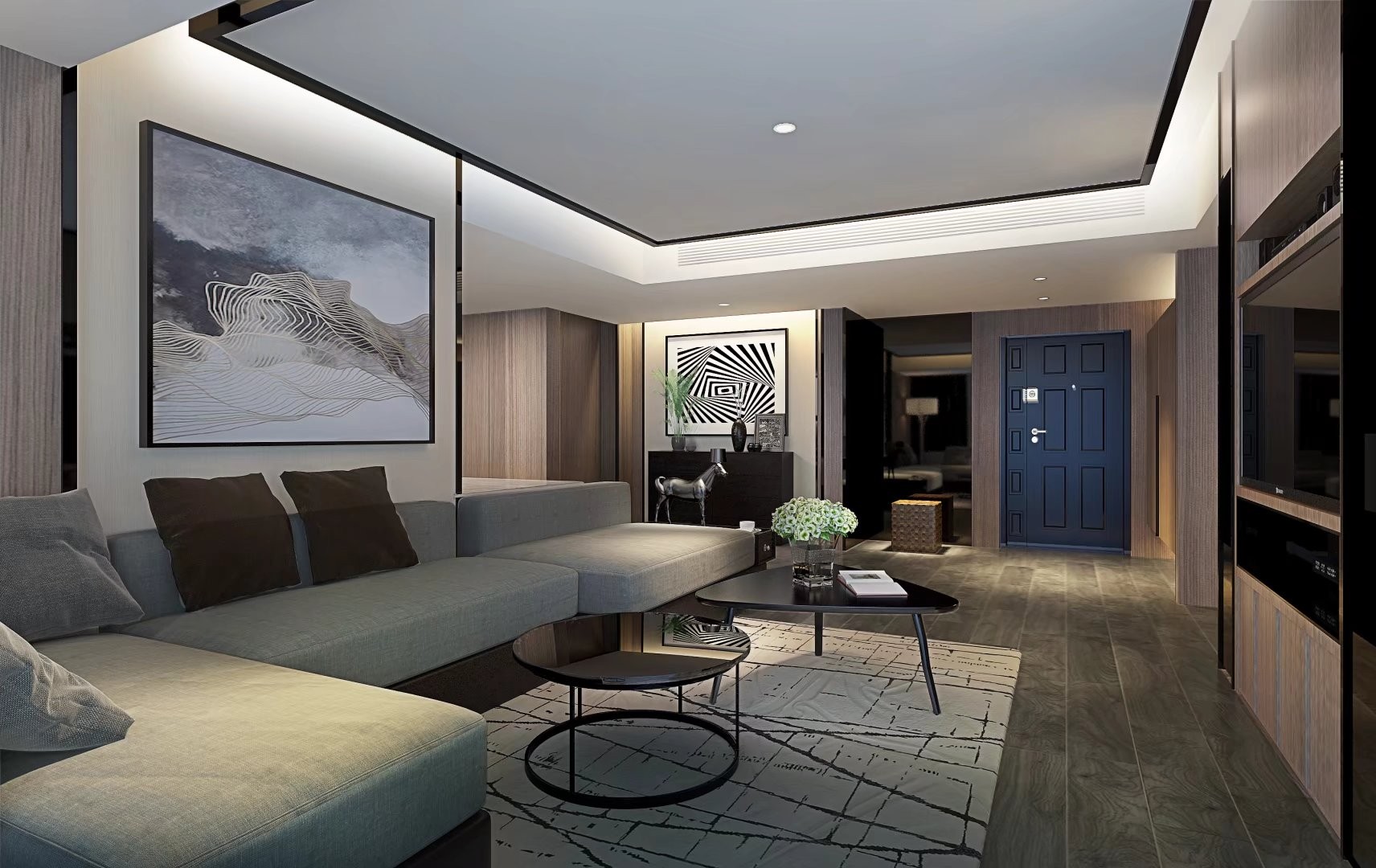 现代客厅3dmax vray-huayu - 效果图交流区-建e室内设计网