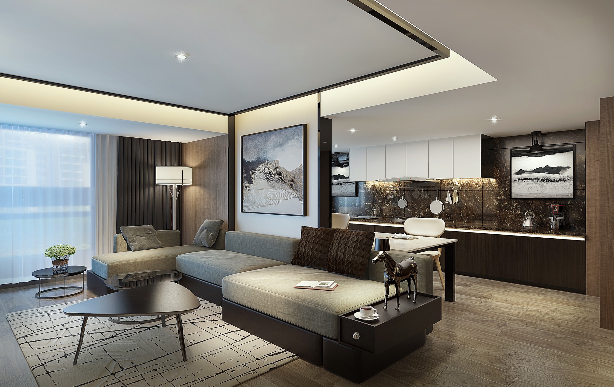 现代客厅3dmax vray-huayu