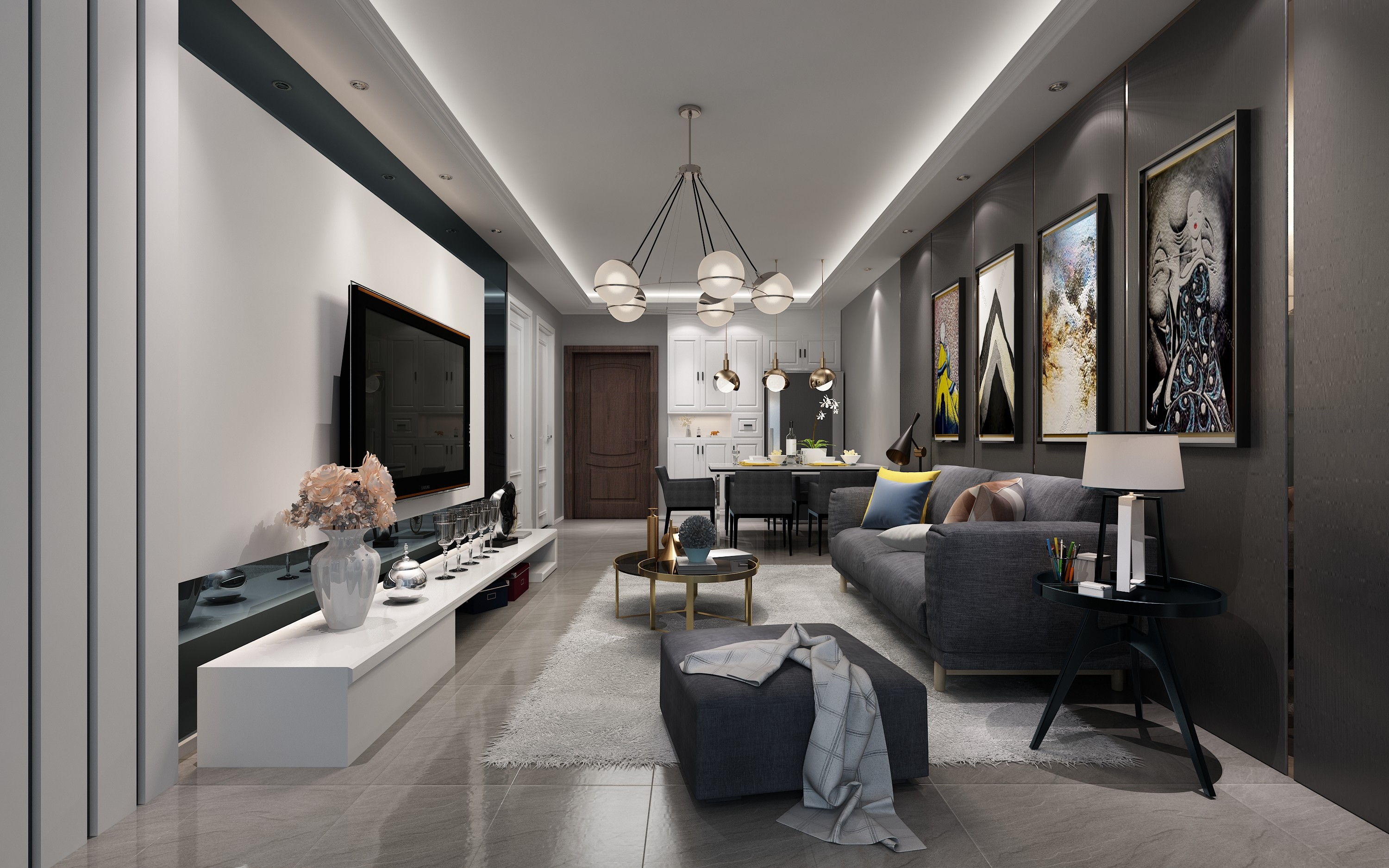 现代风--湖光月色 - 效果图交流区-建e室内设计网