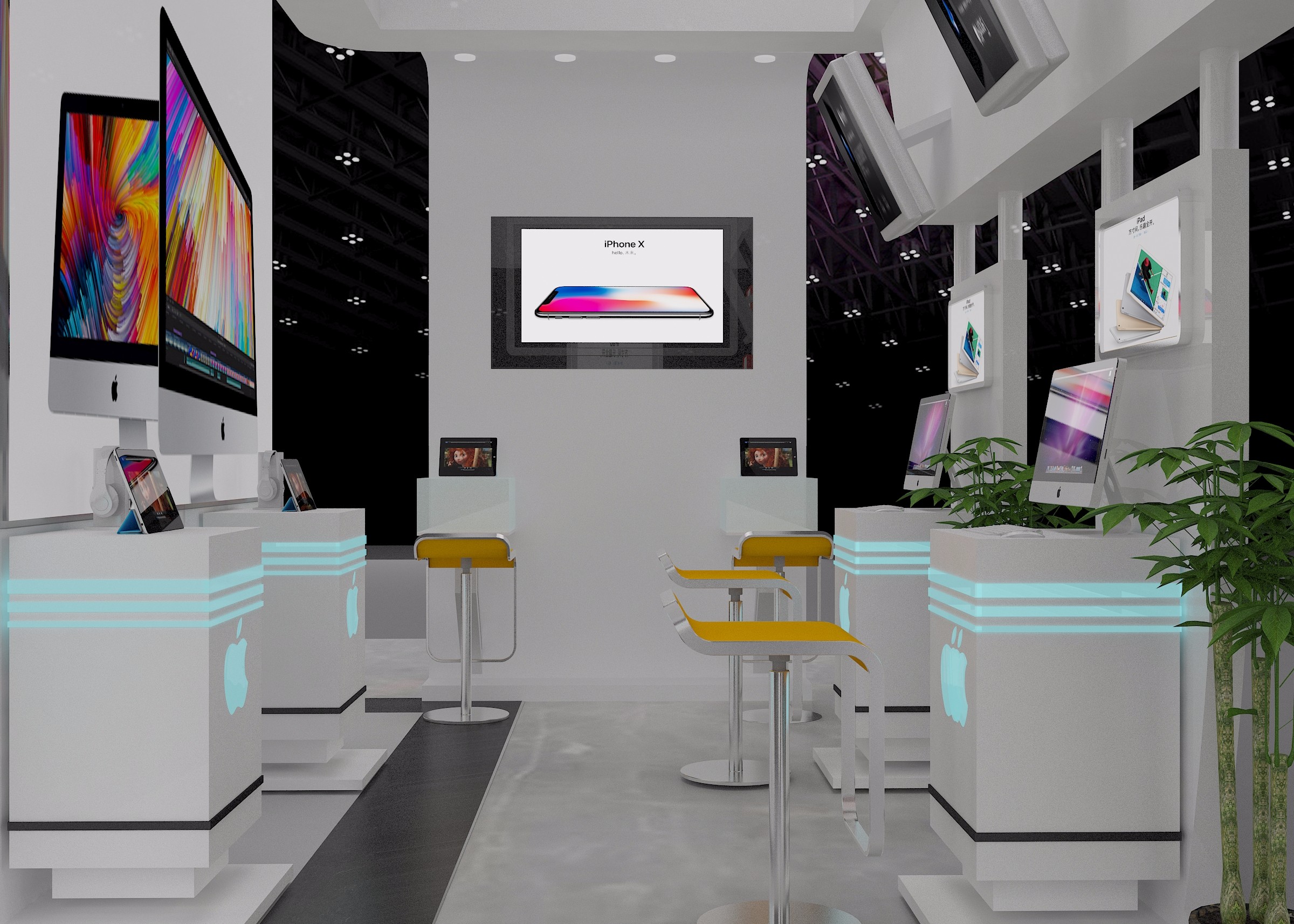 苹果展厅 - 效果图交流区-建e室内设计网