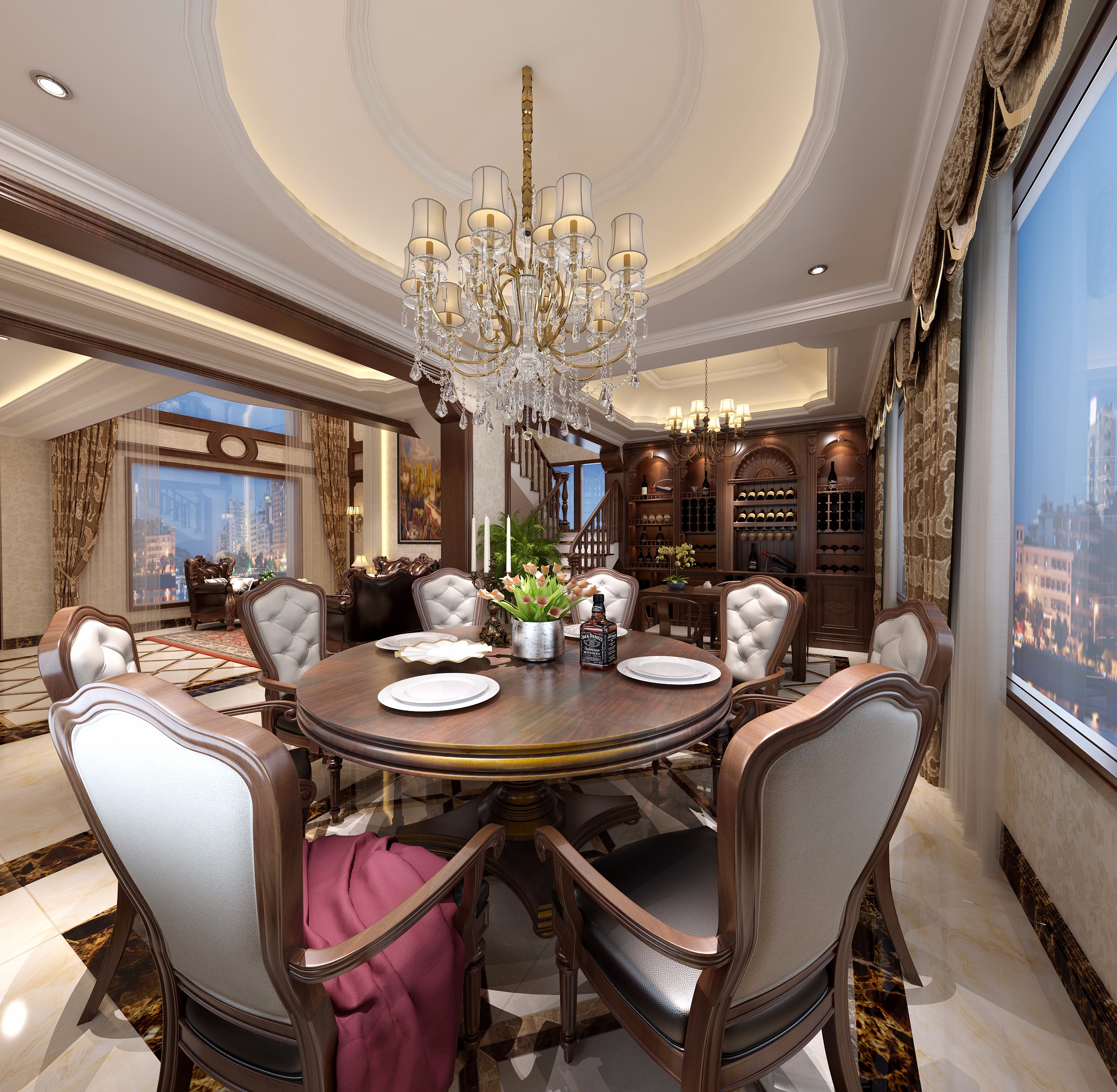 欧式别墅客餐厅