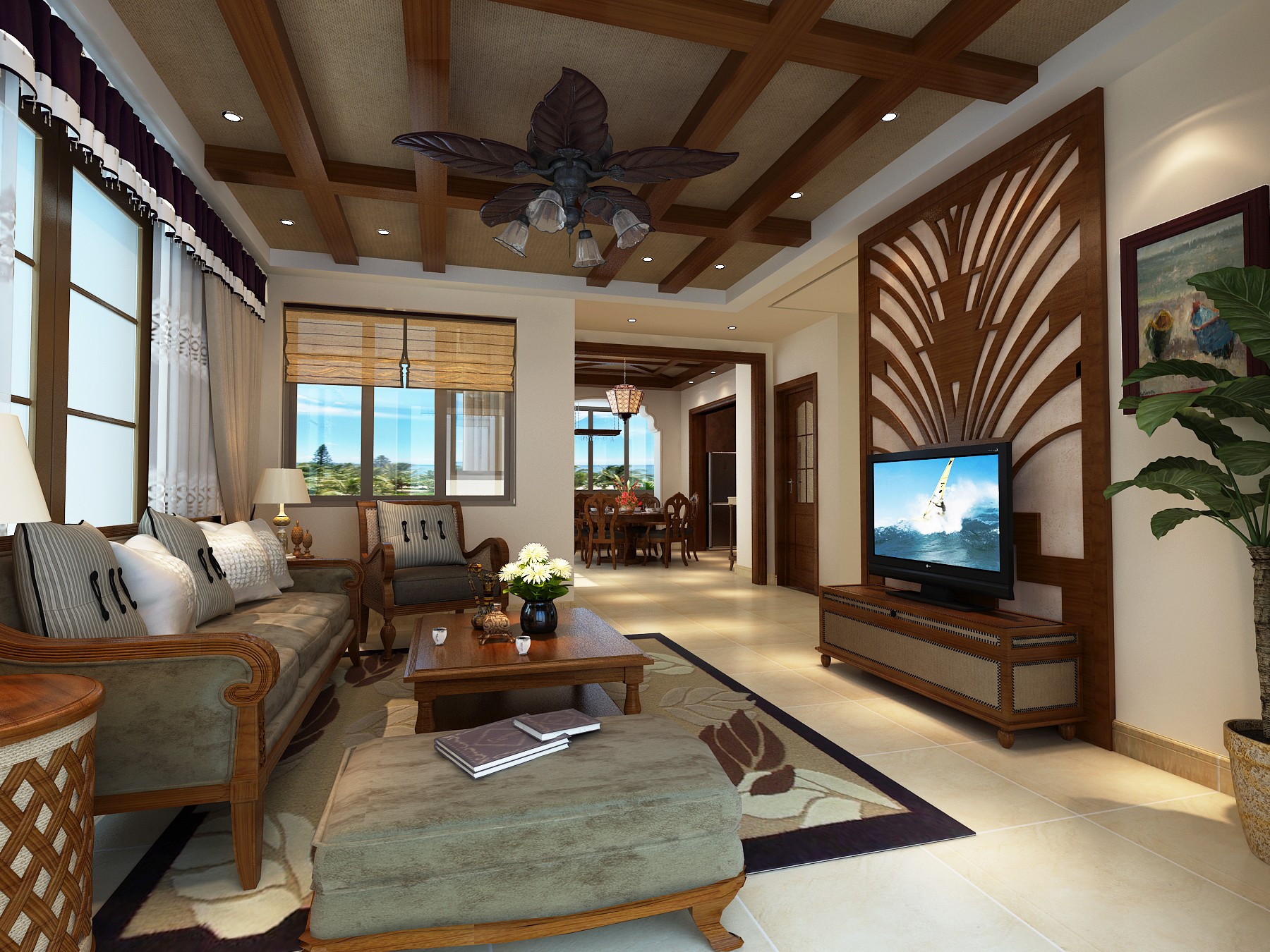 东南亚风格效果图 - 效果图交流区-建e室内设计网